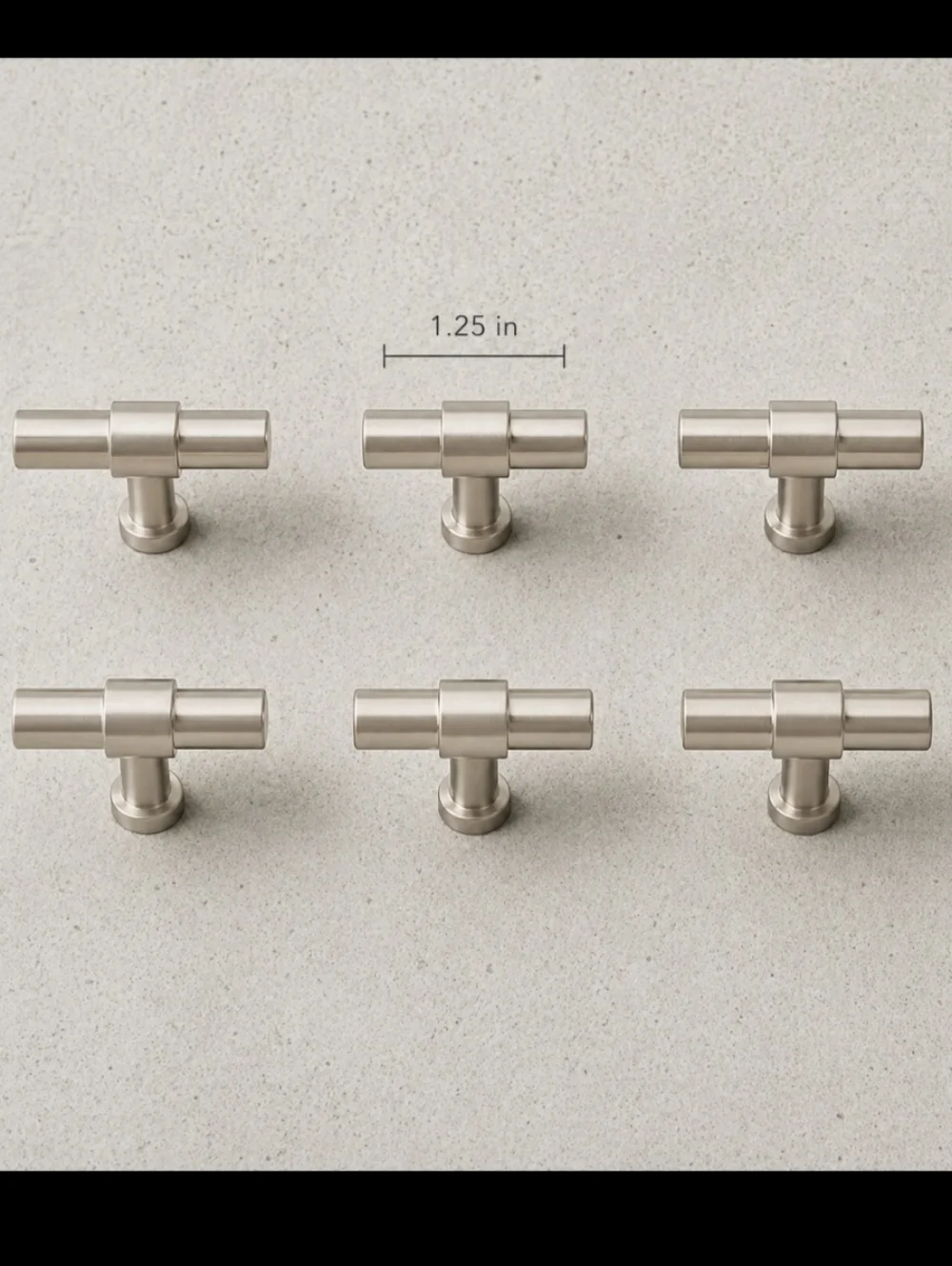 NWT Pottery Barn Frey Satin Nickel Knobs 1.25” Set of 6 PB Cabinet